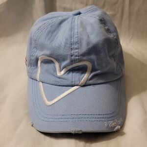 Peace Love World Distressed Baseball Hat